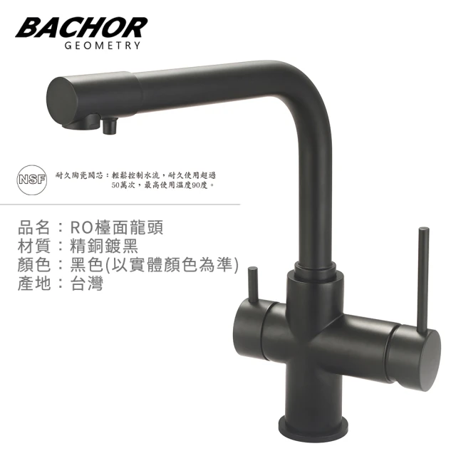 【BACHOR】工業風霧黑RO兩用立式龍頭組(水龍頭)