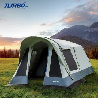 【Turbo Tent】Tourist 270灰色 一房一廳六人帳-強化版(速搭帳 全新版 全遮光 類黑膠)