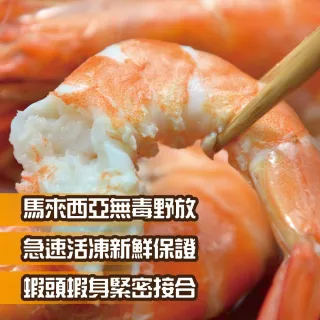 【鮮綠生活】無毒野放活凍超大白蝦(600g±10%/盒 約24-30尾/盒 共4盒)