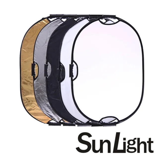 【SunLight】HOF-1015 100*150cm 橢圓型 手持握把五合一反光板(公司貨)
