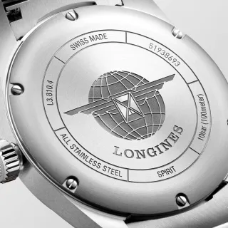 【LONGINES 浪琴】Spirit 先行者系列飛行員機械錶-銀x黑/40mm(L3.810.4.53.6)