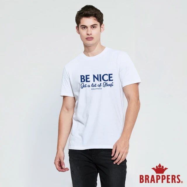 【BRAPPERS】男款 BE NICE 印花T恤(白)