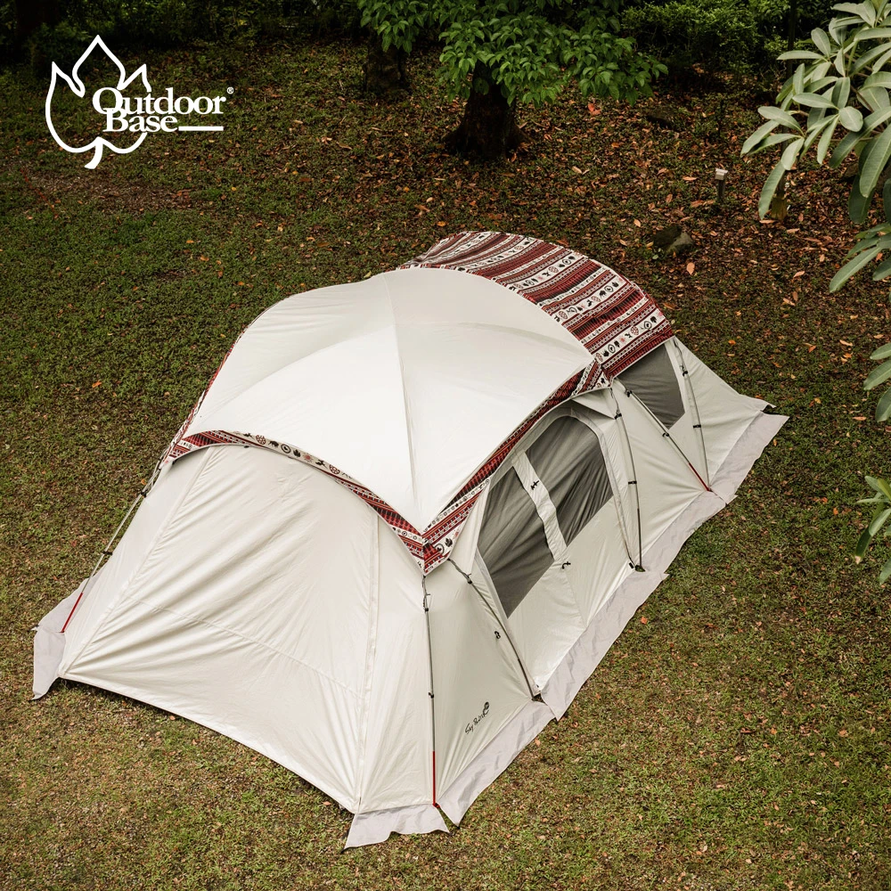 【Outdoorbase】紅圖騰-全新上市 彩繪天空2E帳篷頂布(彩繪天空2E頂布 配件 帳篷頂布)