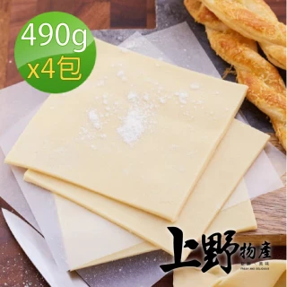 【上野物產】起酥片 x4包 共40片 10片/包(490g土10%/包 酥皮濃湯 起酥片)