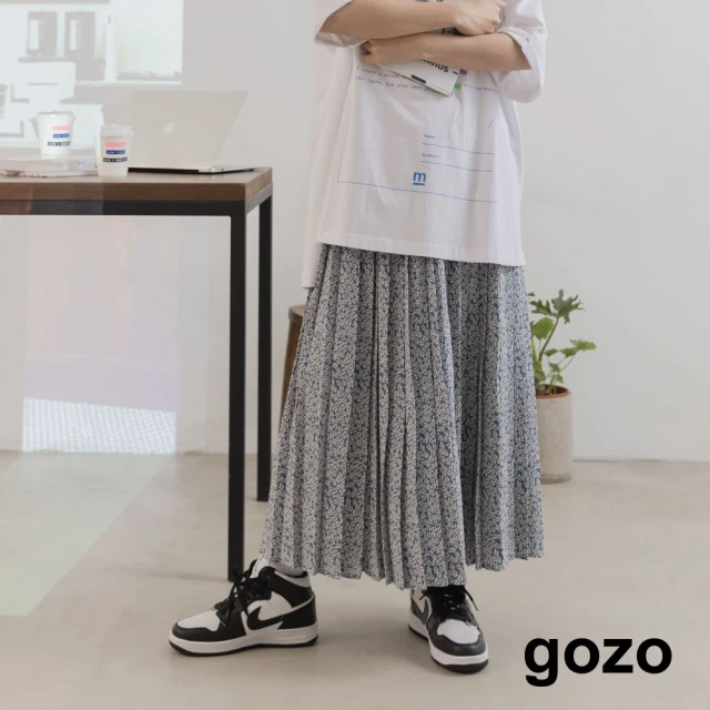 gozo MOMO獨家款★限量開賣 造型抽皺鬆緊圓裙(兩色)