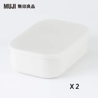 【MUJI 無印良品】軟質聚乙烯收納盒/半/小+蓋(2入組)