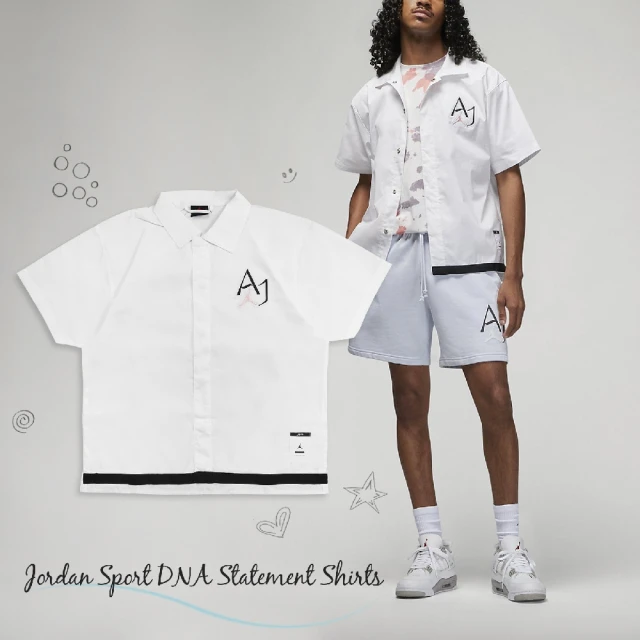 NIKE 耐吉【NIKE 耐吉】襯衫 Jordan Sport DNA Statement 白 男款 翻領 喬丹 AJ(DM1417-100)