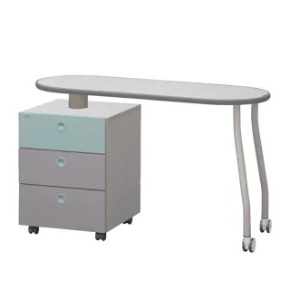 【iloom 怡倫家居】LINKI PLUS 1100型 延伸桌+3層書桌抽屜櫃(藍)