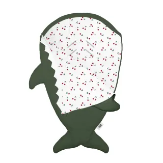 【BabyBites 鯊魚咬一口】西班牙設計-純棉嬰幼兒多功能睡袋-綠卡其(標準版)