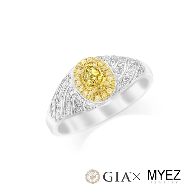 【MYEZ】GIA 50分天然黃彩鑽石18K金鑽戒女戒婚戒 千面女郎(Fancy Yellow)