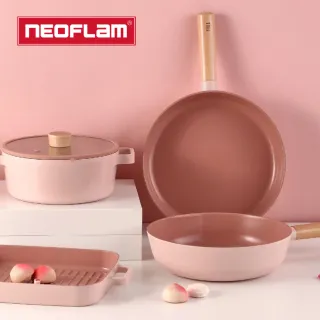 【NEOFLAM】FIKA鑄造鍋三鍋組-PINK(IH、電磁爐適用)