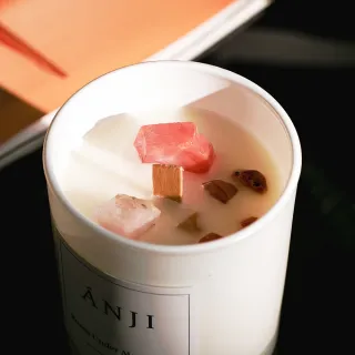 【ANJI 安集】月下玫瑰 水晶香氛蠟燭 MIT 台灣製 230g 純手工大豆蠟(大馬士革玫瑰、烏木、能量蠟燭、冥想)