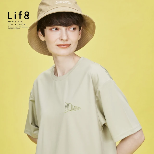 Life8【Life8】ALL WEARS 旗織LOGO 繡花短袖上衣(41084)
