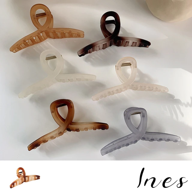 INES【INES】磨砂髮夾 交叉髮夾/法式復古磨砂質感交叉造型抓夾 鯊魚夾 髮夾(6款任選)