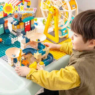 【kikimmy】兒童多功能學習/遊戲積木桌椅套組(加贈256PCS大顆粒積木)