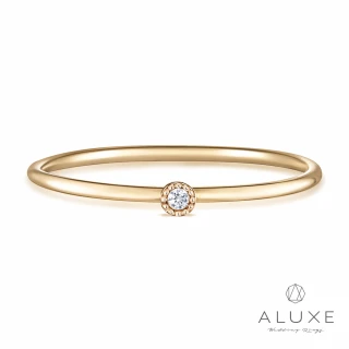 【ALUXE亞立詩】10K鑽石極簡圓戒指