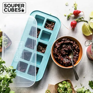 【Souper Cubes】多功能食品級矽膠保鮮盒-5件組2格+4格+6格+10格+10格(美國FDA食品級 獨家專利設計)