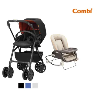 【Combi】新生兒居家照護組-CROSSGO 手推車 +Prumea SE餐椅(雙向嬰兒手推車)