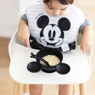 【Bumkins】迪士尼寶寶矽膠餐碗組-黑色米奇(迪士尼可愛造型)