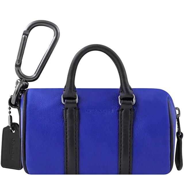 【COACH】皮革小廢包/鑰匙零錢掛包-藍色(買就送璀璨水晶觸控筆)