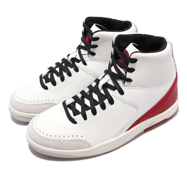 NIKE 耐吉【NIKE 耐吉】聯名休閒鞋 Air Jordan 2 Retro SE 女鞋 白 紅 Abney 普普風 喬丹(DQ0558-160)
