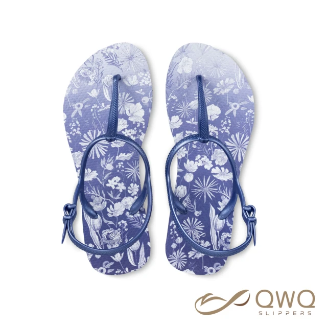 【QWQ】女款防滑防水夾腳涼鞋 露台上的波麗 復古琉璃紺 室外涼拖鞋(GIPL00604)