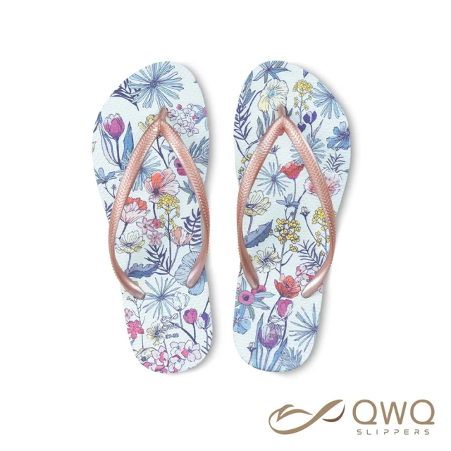 【QWQ】女款防滑防水夾腳拖鞋 露台上的波麗 淡水色 室外人字拖雨鞋(AIPL00510)