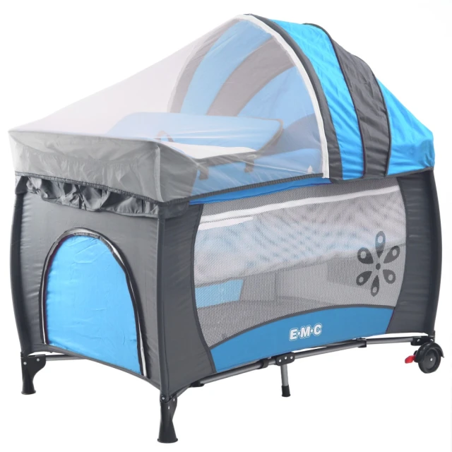 YIP baby 雙層多功能折疊嬰兒床/ 遊戲床(床邊床/可