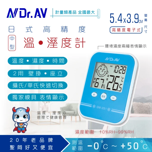 【Dr.AV 聖岡科技】GM-251日式高精度溫濕度計(溫度計 濕度計 溼度計 溫溼度計 溫濕度計)