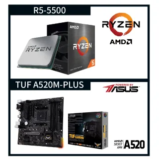 【ASUS 華碩】TUF GAMING A520M-PLUS + AMD Ryzen5 5500 超值組