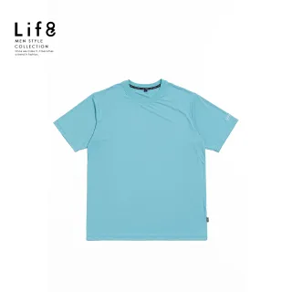 【Life8】Casual 超彈力冰絲 短袖上衣-灰藍(10601)