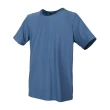 【FIRESTAR】男彈性圓領短袖T恤-反光 慢跑 路跑 涼感 運動 上衣 靛藍灰(D2032-98)