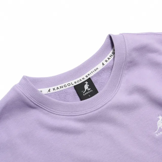 【KANGOL】短T 粉紫色 寬短版 刺繡LOGO 抽繩 T恤 另有短褲 女(6222100491)