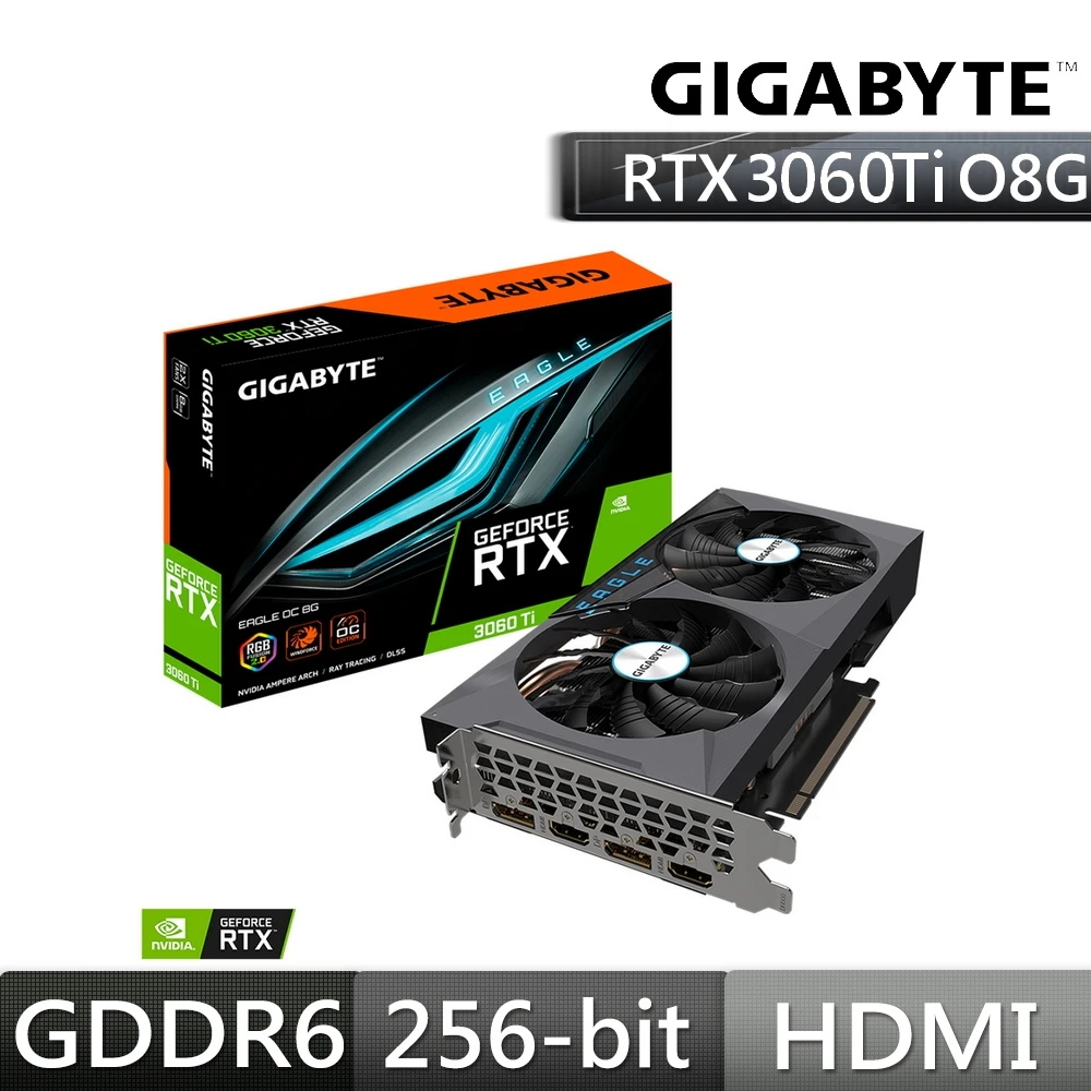GeForce RTX 3060Ti EAGLE OC 8G 顯示卡/LHR鎖算力(rev.20)