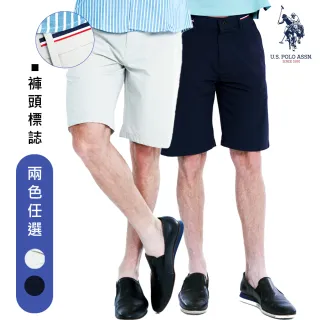 【U.S. POLO ASSN.】男款休閒短褲 褲頭標誌-2色(短褲 休閒)