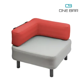 【ONE BAR 玩吧】行動充氣沙發 L type 淺灰坐墊系列(戶外休閒椅)