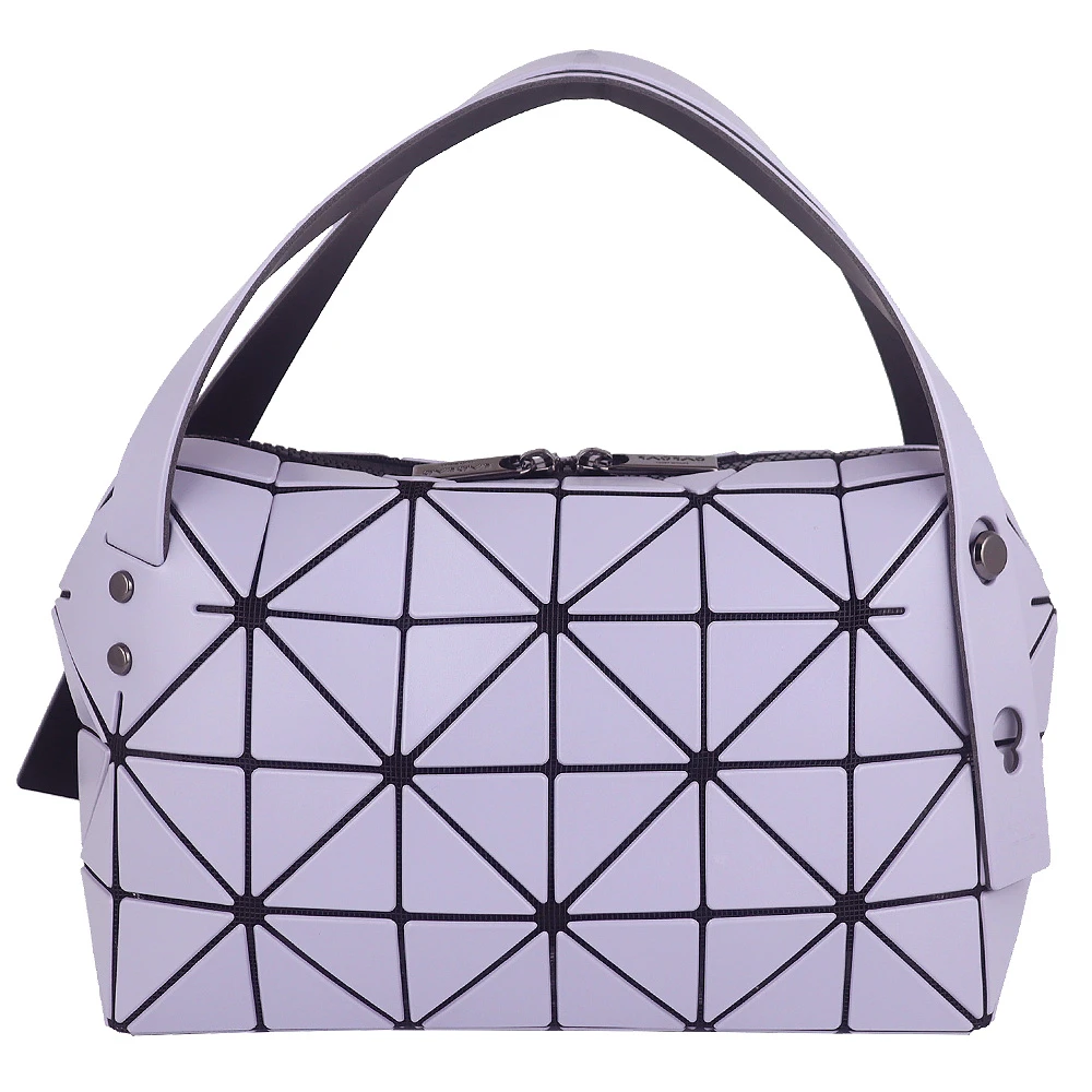 BAOBAO 皮紋方格4×6手提包(薰衣草紫色)