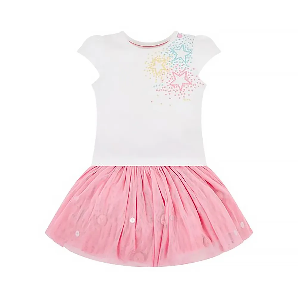 【mothercare】專櫃童裝 白星星短袖T恤+粉色澎澎裙/蓬蓬裙(1-3歲)