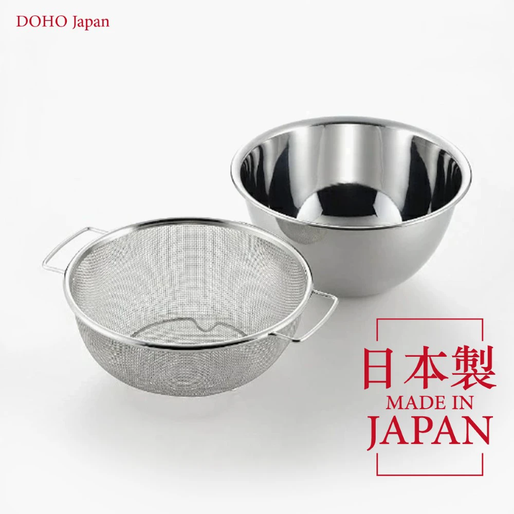 日本製不鏽鋼瀝水洗米盆(含濾網 洗米洗菜篩麵粉)