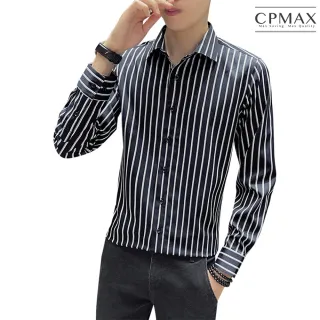 【CPMAX】韓系商務襯衫 上班襯衫 長袖薄款休閒襯衫(韓版襯衫男 帥氣條紋襯衫 B101)