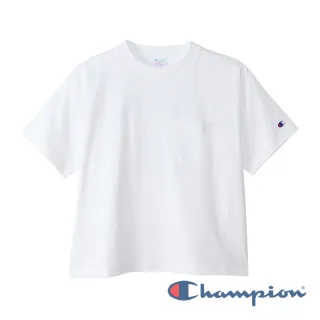 【Champion】Womens印花口袋短Tee-白色