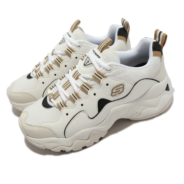 【SKECHERS】休閒鞋 D Lites 3.0 New Wave 女鞋 白 卡其 黑 老爹鞋 厚底 增高(149914WBK)
