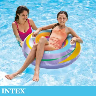 【INTEX】閃亮星游泳圈91cm-2色可選 適用9歲+(59256)