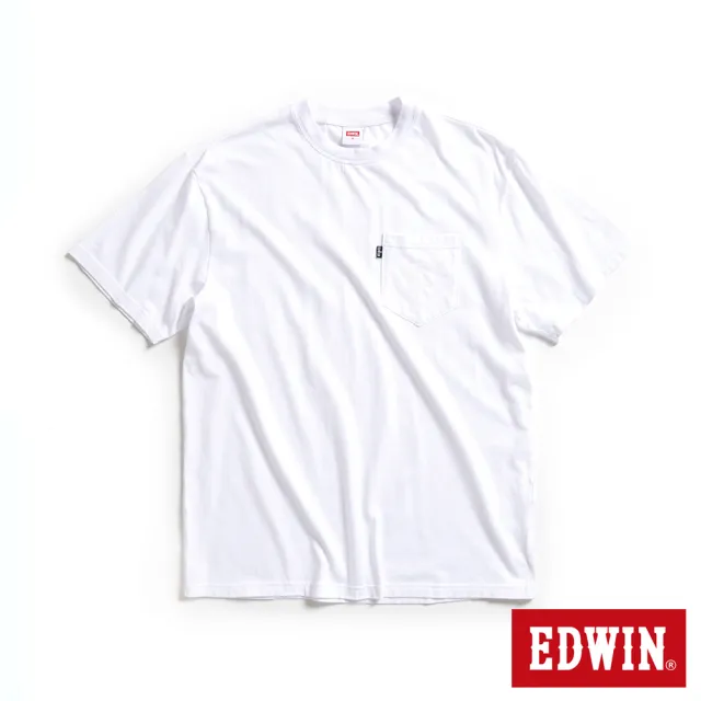 【EDWIN】EDGE口袋短袖T恤-男款(白色)