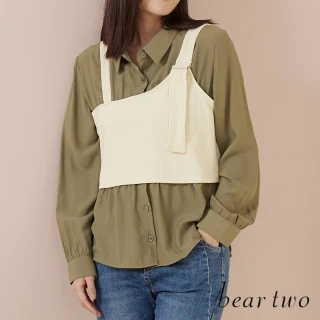 【bear two】不規則背心襯衫(兩色)