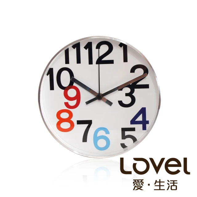 【LOVEL】20cm時尚簡約風格鋁框壁鐘/掛鐘-個性數字B(C723-WH)