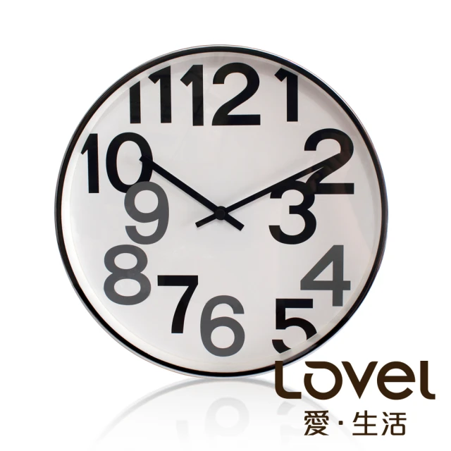 【LOVEL】30cm時尚簡約風格鋁框壁鐘/掛鐘-個性數字B(T7213-WH)