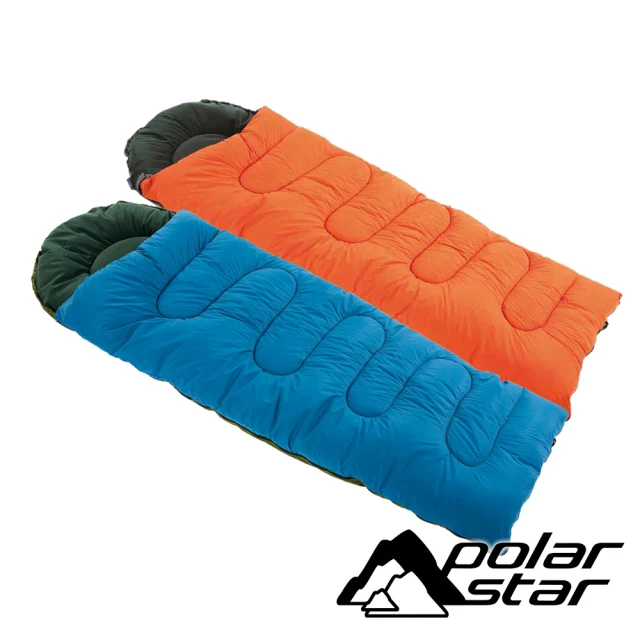 【PolarStar】台灣製 加大矽纖維睡袋 橘/藍 P16730(SGS檢驗 -12-7°C)
