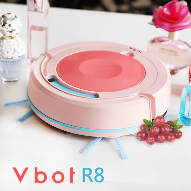 【Vbot】二代R8果漾機 自動返航智慧型掃吸擦地機器人(蔓越莓奶霜)