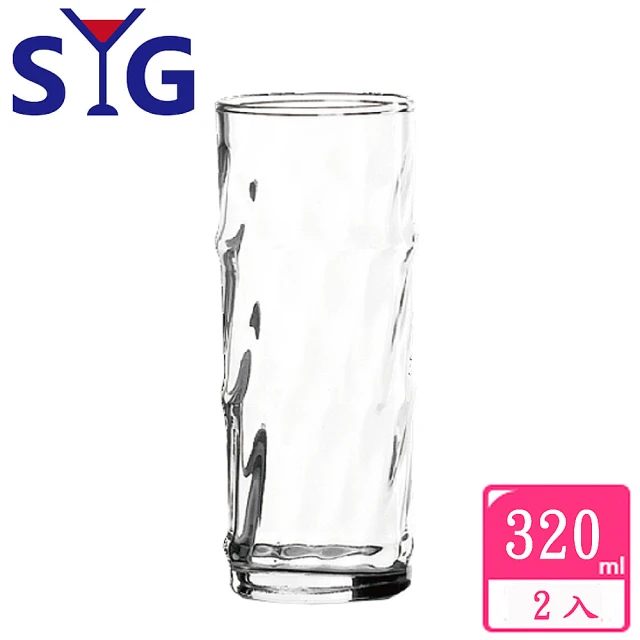 【SYG】玻璃竹節杯320cc(二入組)